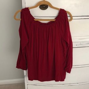 Sanctuary Red Slit Sleeve Top, Size M